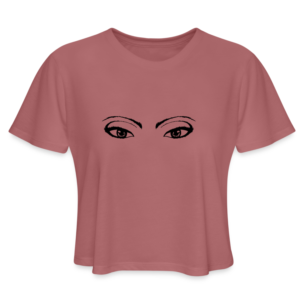 Sexy Eyes" Graphic Unisex Crop Top – Bold, Playful, and Confident Style - mauve
