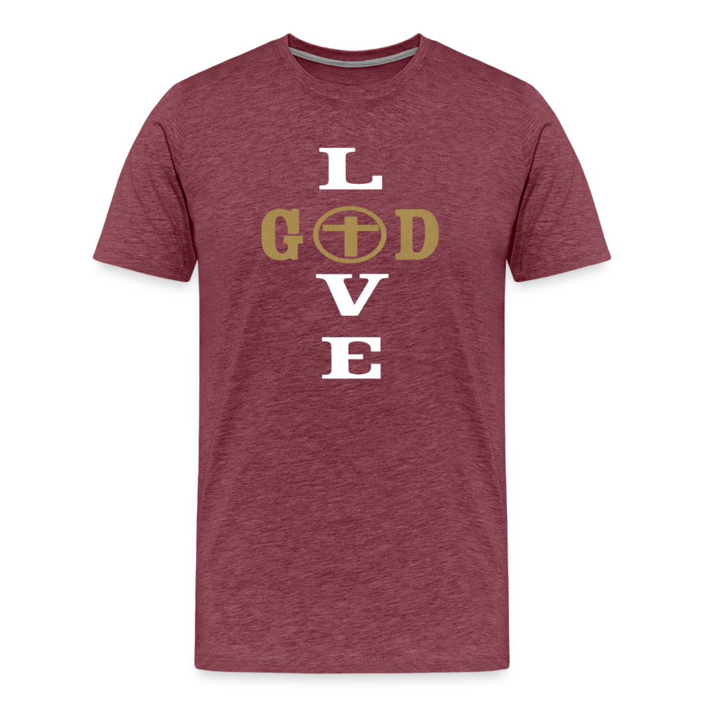 "Love God" Graphic Unisex T-Shirt – Faith-Focused & Stylish Statement Tee - heather burgundy