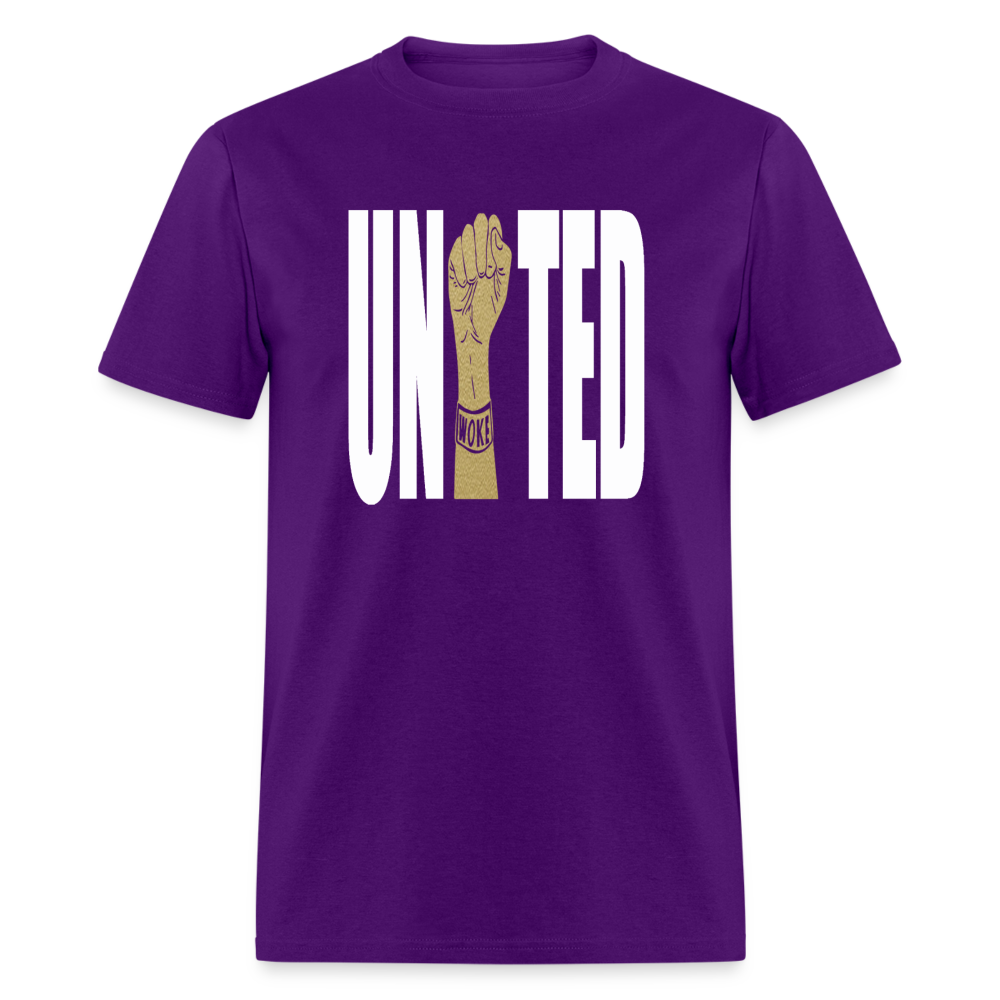 United Woke" Graphic Unisex Crop Top – Bold, Empowering, and Trendy Statement Tee - purple