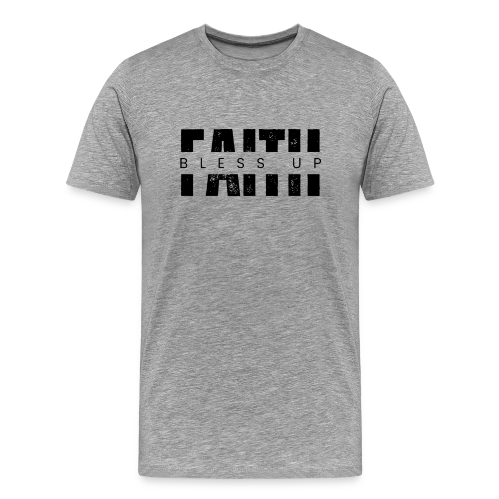 "Faith Bless Up" Graphic Unisex T-Shirt – Bold Faith-Inspired Statement Tee - heather gray